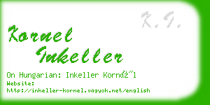 kornel inkeller business card